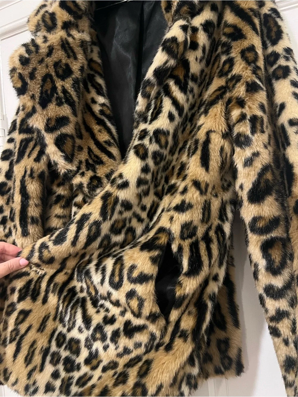 ASOS Women’s Leopard Print Faux Fur Jacket